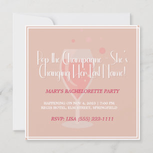 Pop La Invitación De La Fiesta De Bachelorette De