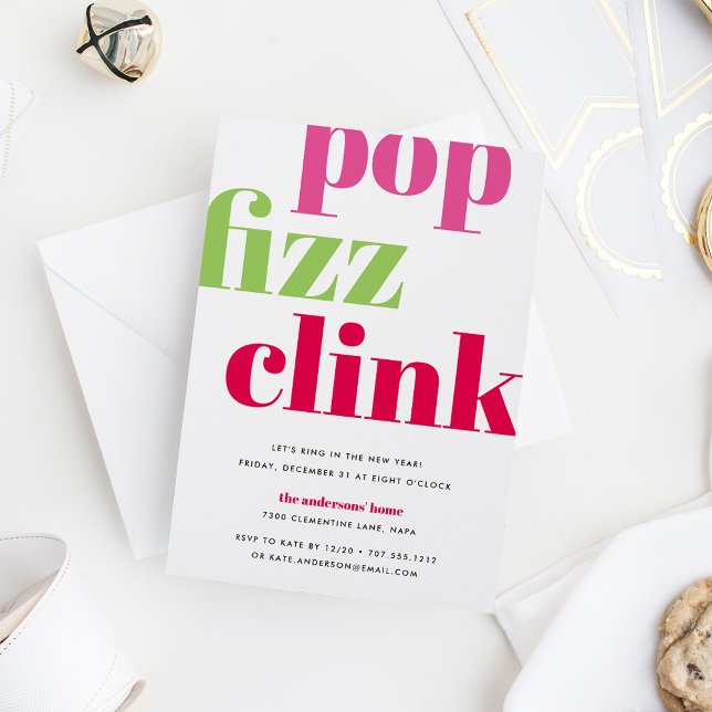 Pop moderno | Invitación de fiesta de Año Nuevo (Subido por el creador)