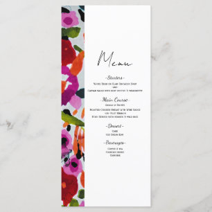 Pop of Bold Color Inky Watercolor Flowers Menú