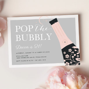 Pop the Bubbly Invitación a la fiesta de cumplea