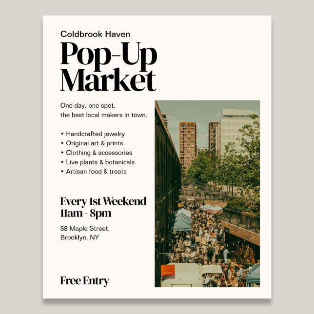 Pop Up Market Retro Editorial Photo Flyer (Subido por el creador)