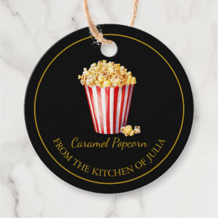 Popcorn casero simple Etiqueta de colector l Negro