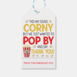 Popcorn Gracias Etiqueta De Regalo