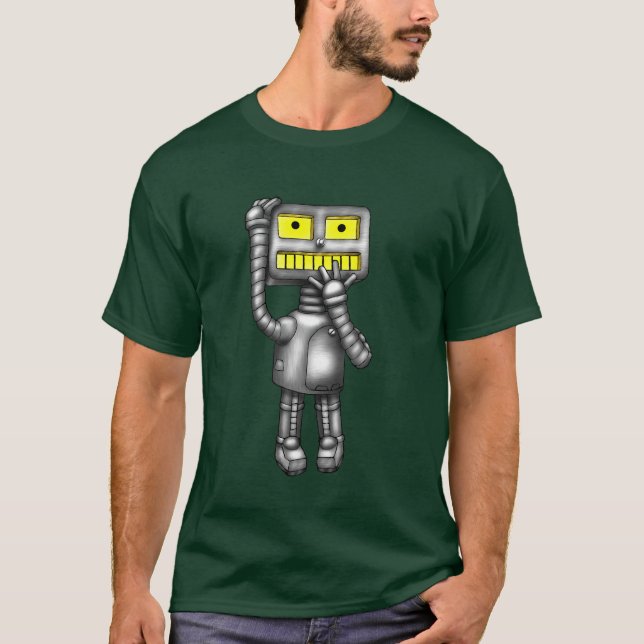 PopFuzz la camiseta preocupante del robot (Anverso)