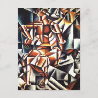 Popova con postal de arte