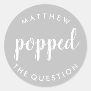 Popped el Pegatina de preguntas Silver
