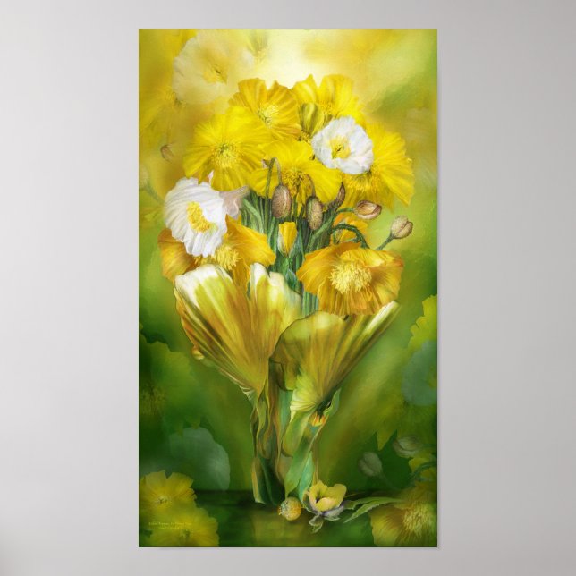 Poppies Amarillos En Poster De Arte De Adormidera/ (Frente)