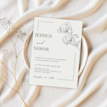 Poppies en la invitación a la boda en flor