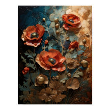 Poppies - flores poster de arte digital