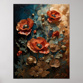Poppies - flores poster de arte digital