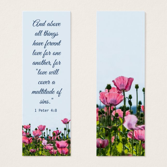 Poppies Marsala Floral Elegante Biblia Verse (Anverso y reverso)