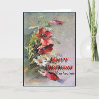 Poppies personales y tarjeta de cumpleaños de Dais