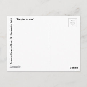 Poppies rojos en la tarjeta postal de junio