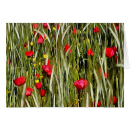 Poppies Rojos En Una Pintura De Wheatfield
