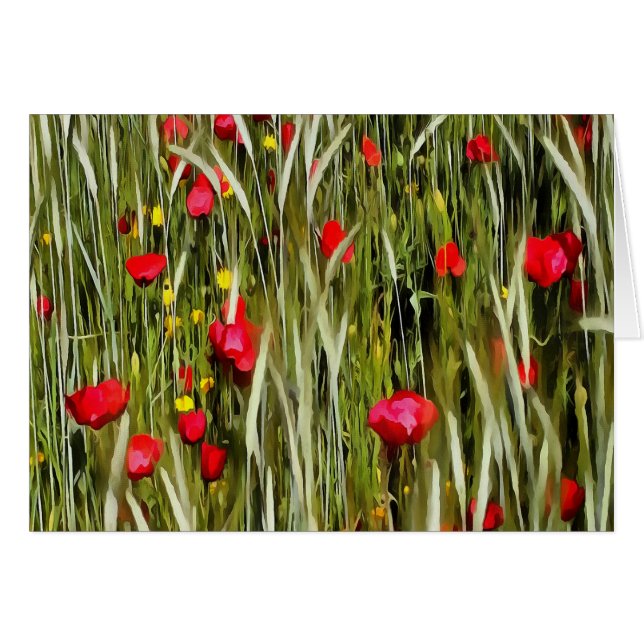 Poppies Rojos En Una Pintura De Wheatfield (Anverso (Horizontal))