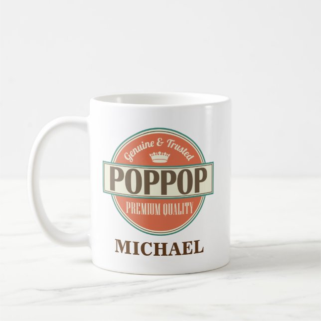 Poppop personalizó el regalo de la taza (Izquierda)