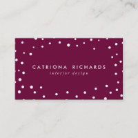 Poppy Confetti Dots Patrón tarjeta de visita moder