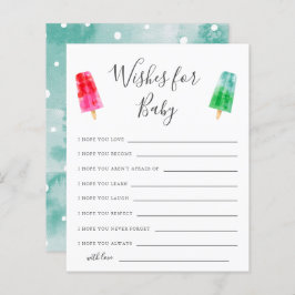Popsicle Baby Shower quiere tarjeta para bebé