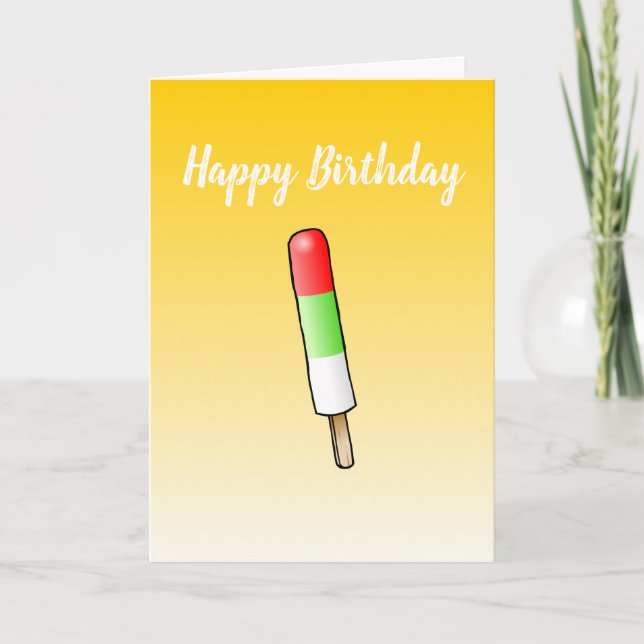 Popsicle en tarjeta de cumpleaños de felicitación  (Anverso)