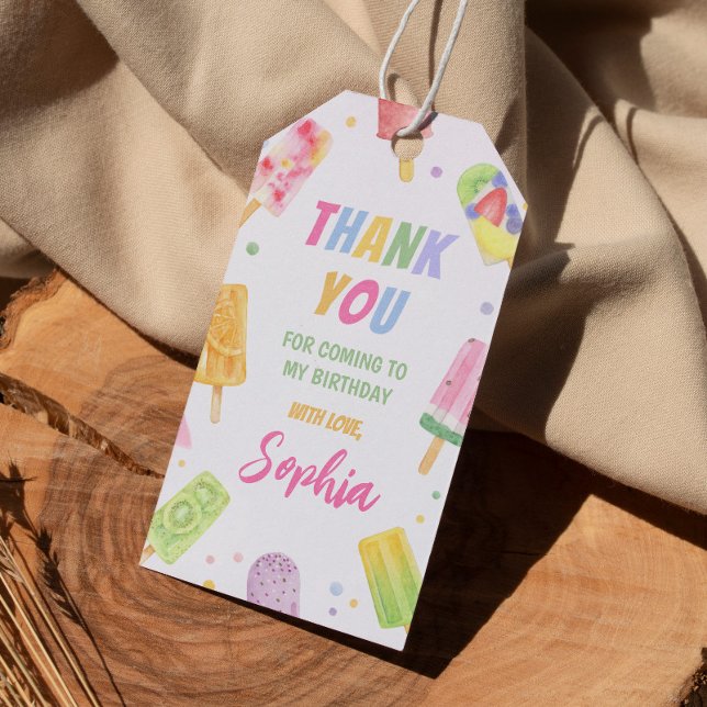 Popsicle Gracias Etiqueta Cumpleaños Baby Shower (Subido por el creador)
