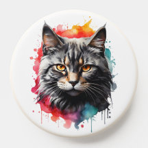 Arte acuático felino grisáceo con tigre a rayas de