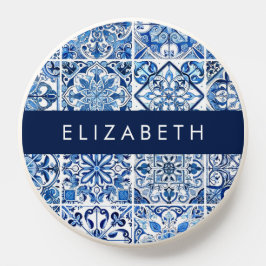 PopSocket Baldosas mediterráneas, portuguesas, azulejo, tu n