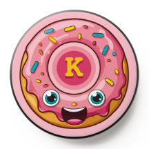 Cute rociado de rociado de vidrio rosado donut con