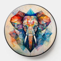 Elefante de acuarela geométrica