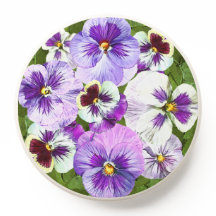 Flores de color morado y marrón blanco arte botáni