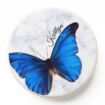 Morfón azul brillante mariposa personalizada