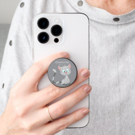 PopSocket Nombre de los gatos personalizados negros