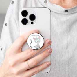 PopSocket Nombre de los gatos personalizados negros
