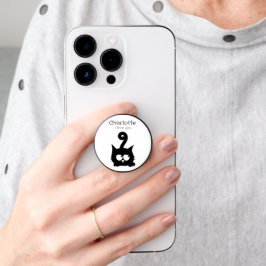 PopSocket Nombre de los gatos personalizados negros