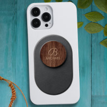 Nombre Personalizado del Monograma de Madera Grano