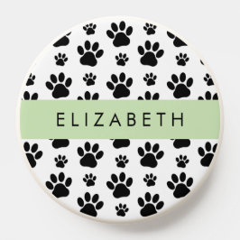 PopSocket Patrón de traza, garras de perro, negro y blanco, 