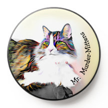 Retrato mascota Personalizado PopGrip, negro