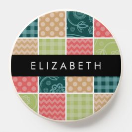PopSocket Zigzag, Chevron, Gingham, Puntos Polka, Tu Nombre