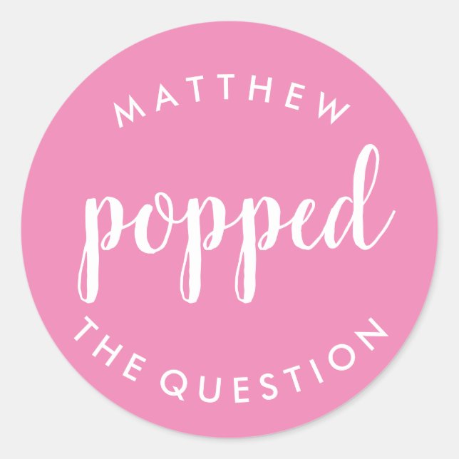 Poptó por el Pegatina de preguntas rosado (Anverso)