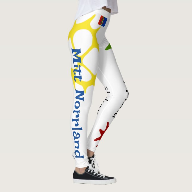 Populära leggings vita med text samiska tecken (Derecha)