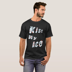 Póquer Besa Mi As, Camiseta Negra Divertida para H