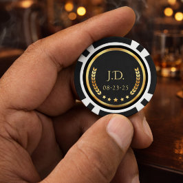 Póquer Fichas de Casino Personalizadas Negras y Doradas