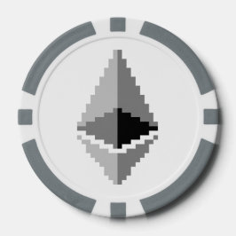 Póquer Logotipo de Ethereum ETH de 8 bits | Fichas de póq