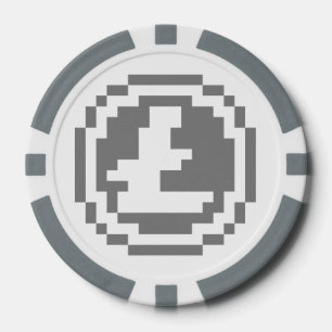 Póquer Logotipo de Litecoin LTC de 8 bits Fichas de póq