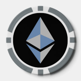 Póquer Logotipo gris y azul de Ethereum ETH | Fichas de p