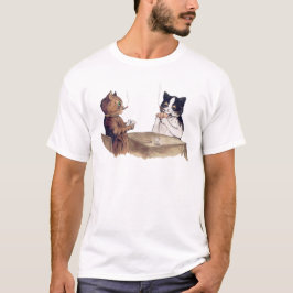 póquer vintage jugando gatos en camiseta