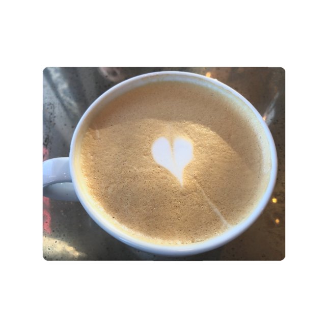 Por amor al café arte mural metalizado (Anverso)