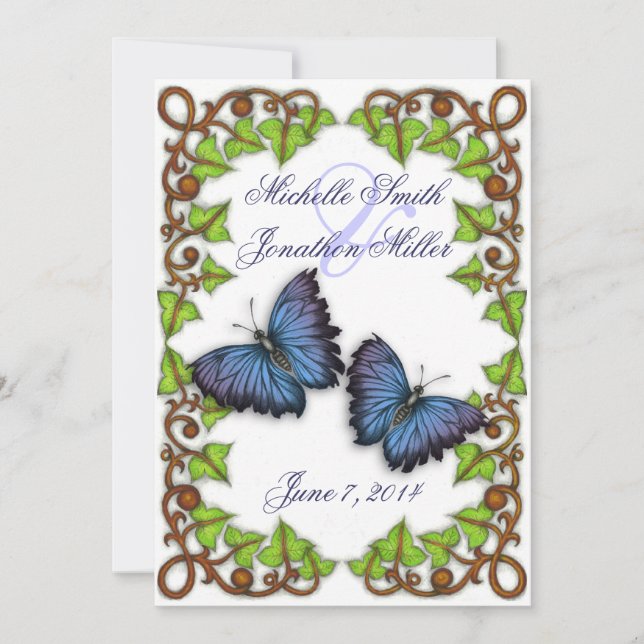 Por amor y mariposas invitación (Anverso)