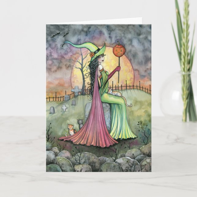 Por el Amor de la Bruja de Halloween Tarjeta (Anverso)