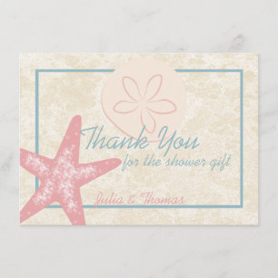 Por el mar Gracias tarjeta plana