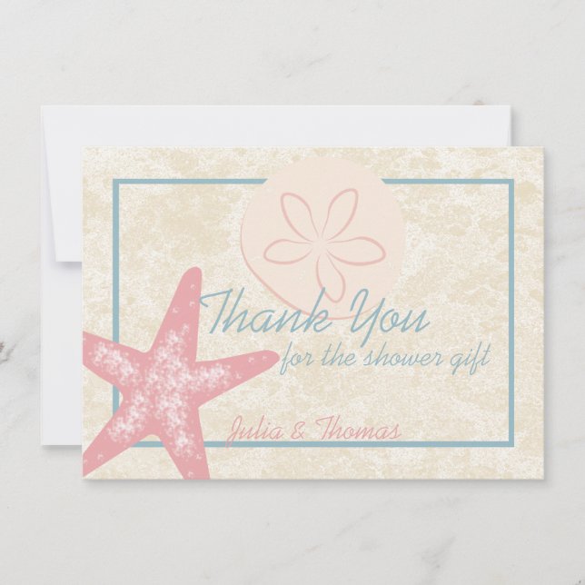 Por el mar Gracias tarjeta plana (Anverso)